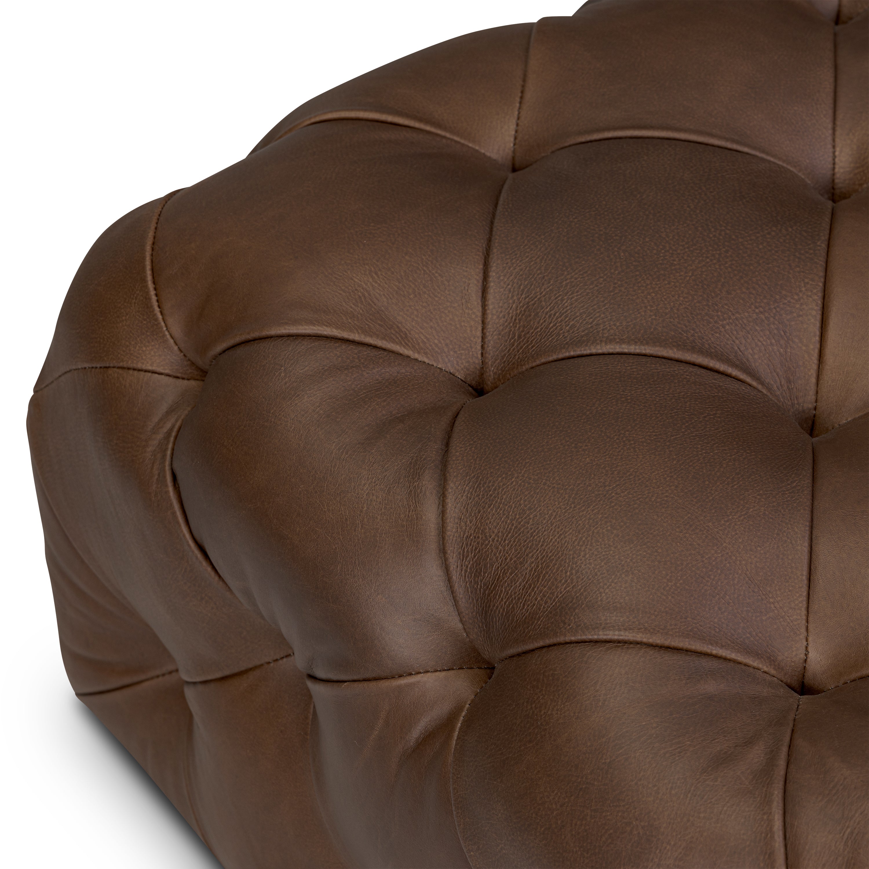 Pouf en cuir | Marron cacao