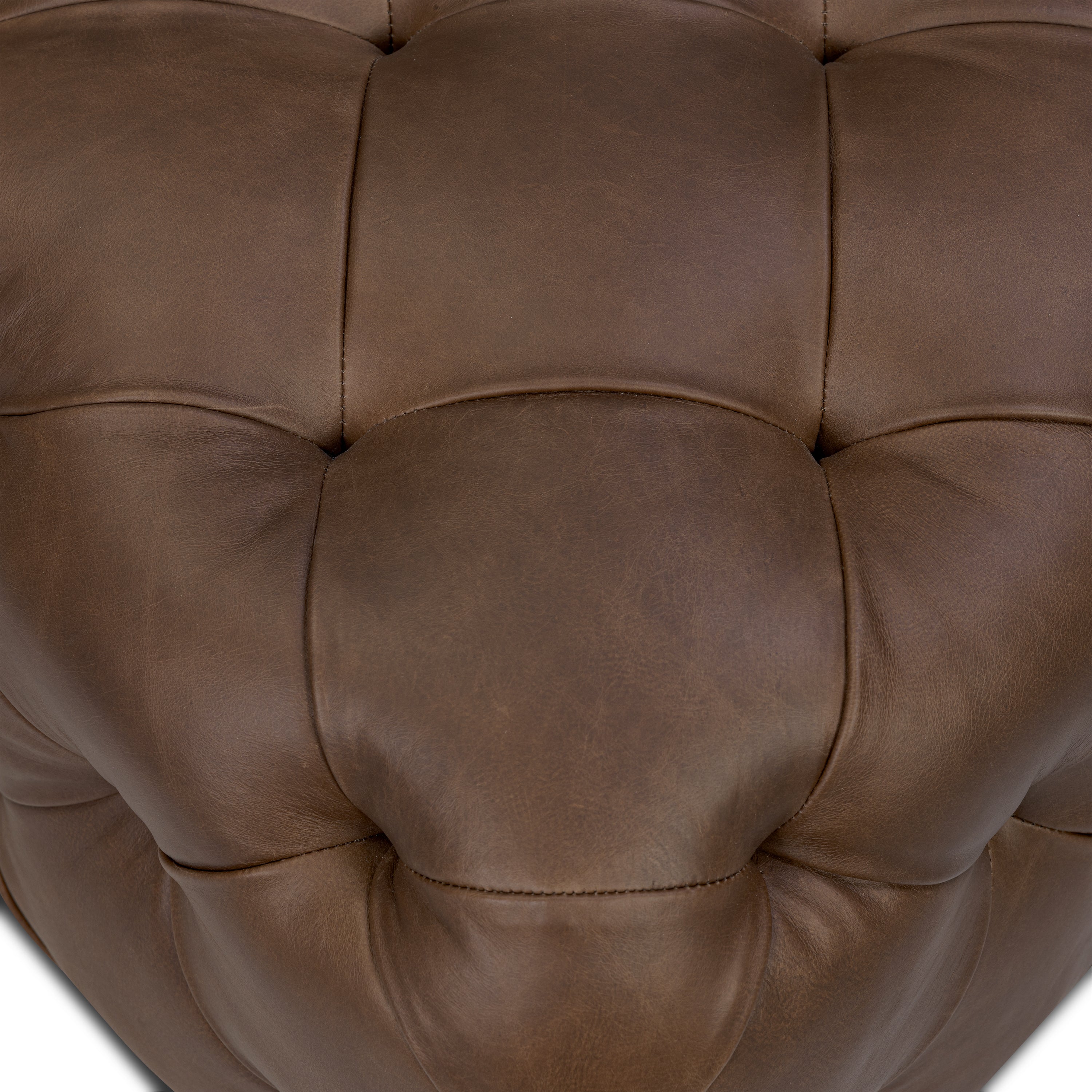 Pouf en cuir | Marron cacao
