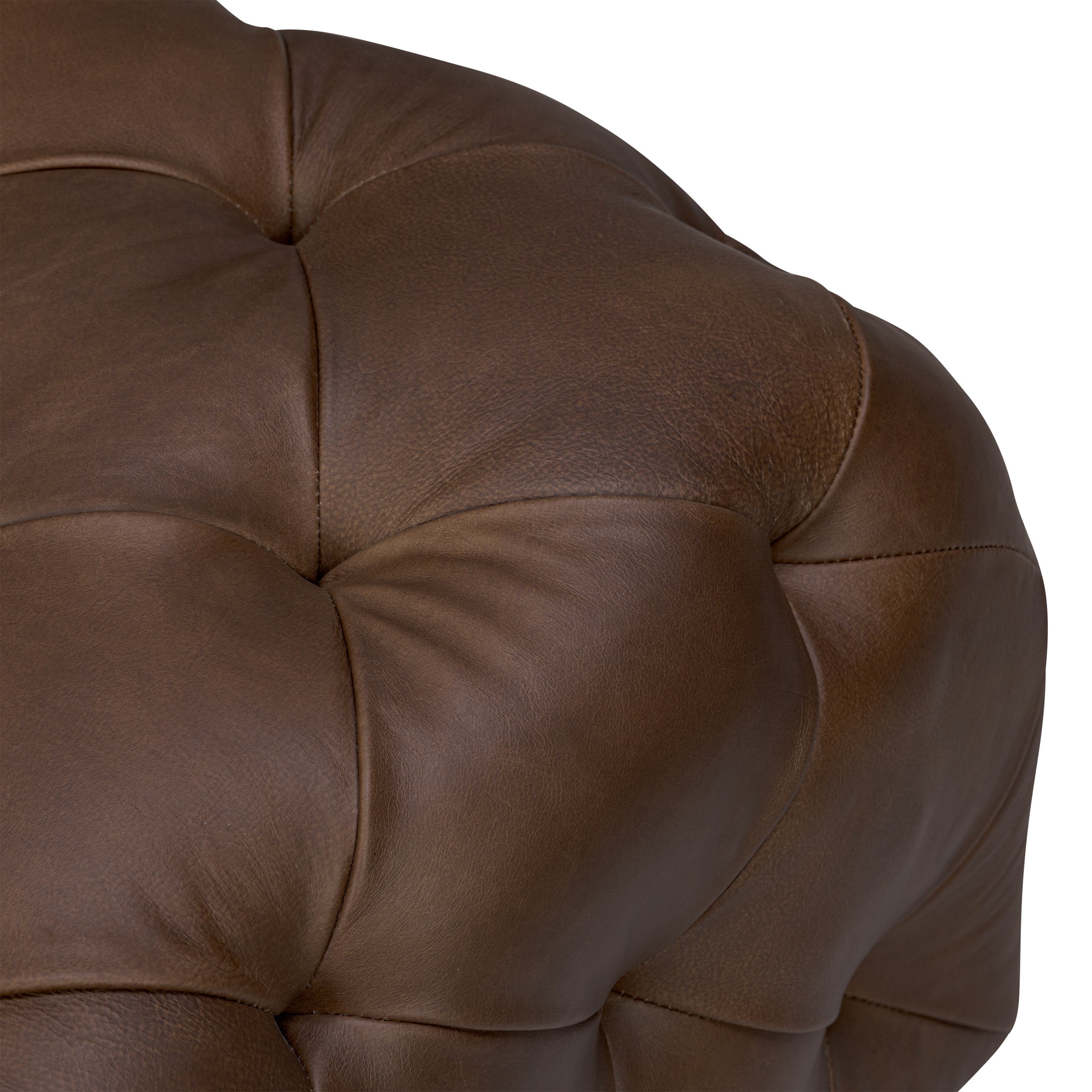 Pouf en cuir | Marron cacao
