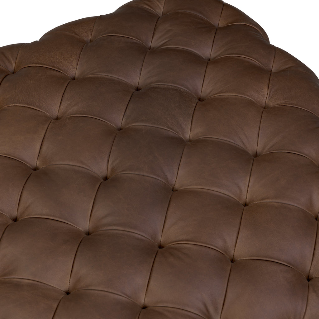 Pouf en cuir | Marron cacao