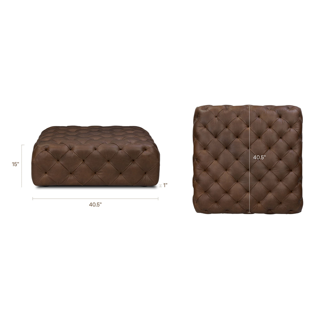 Pouf en cuir | Marron cacao