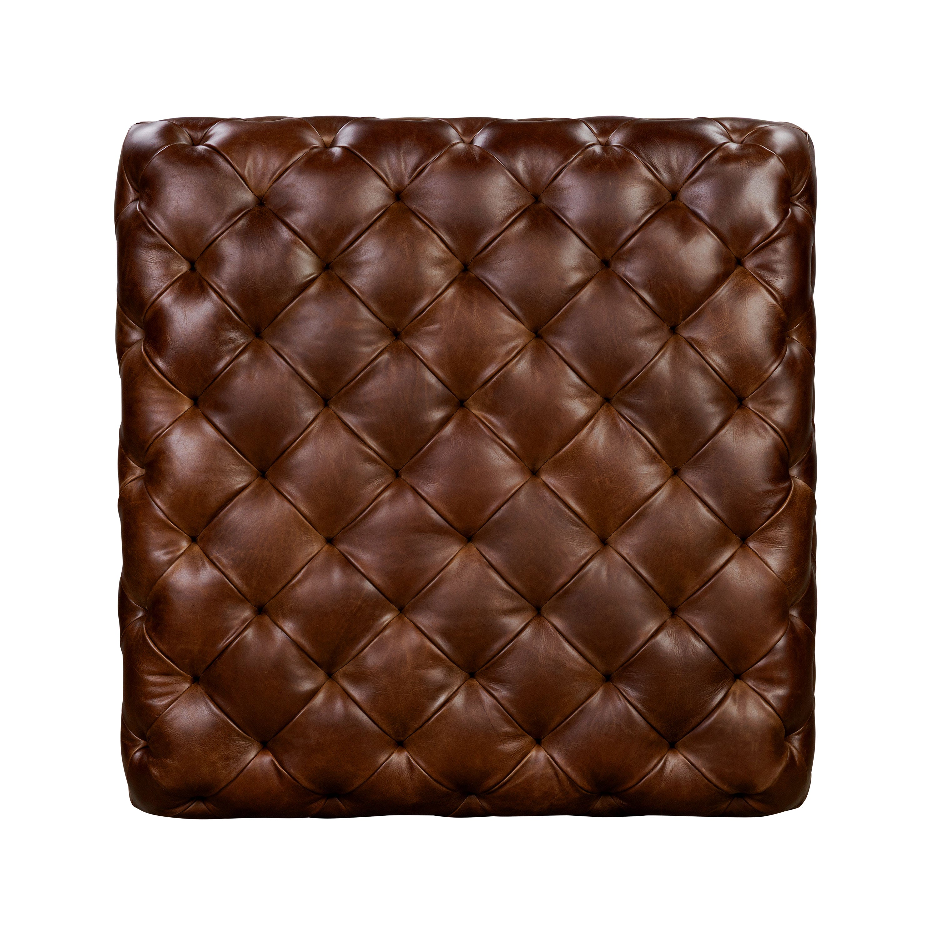 Pouffe en cuir | Marron foncé