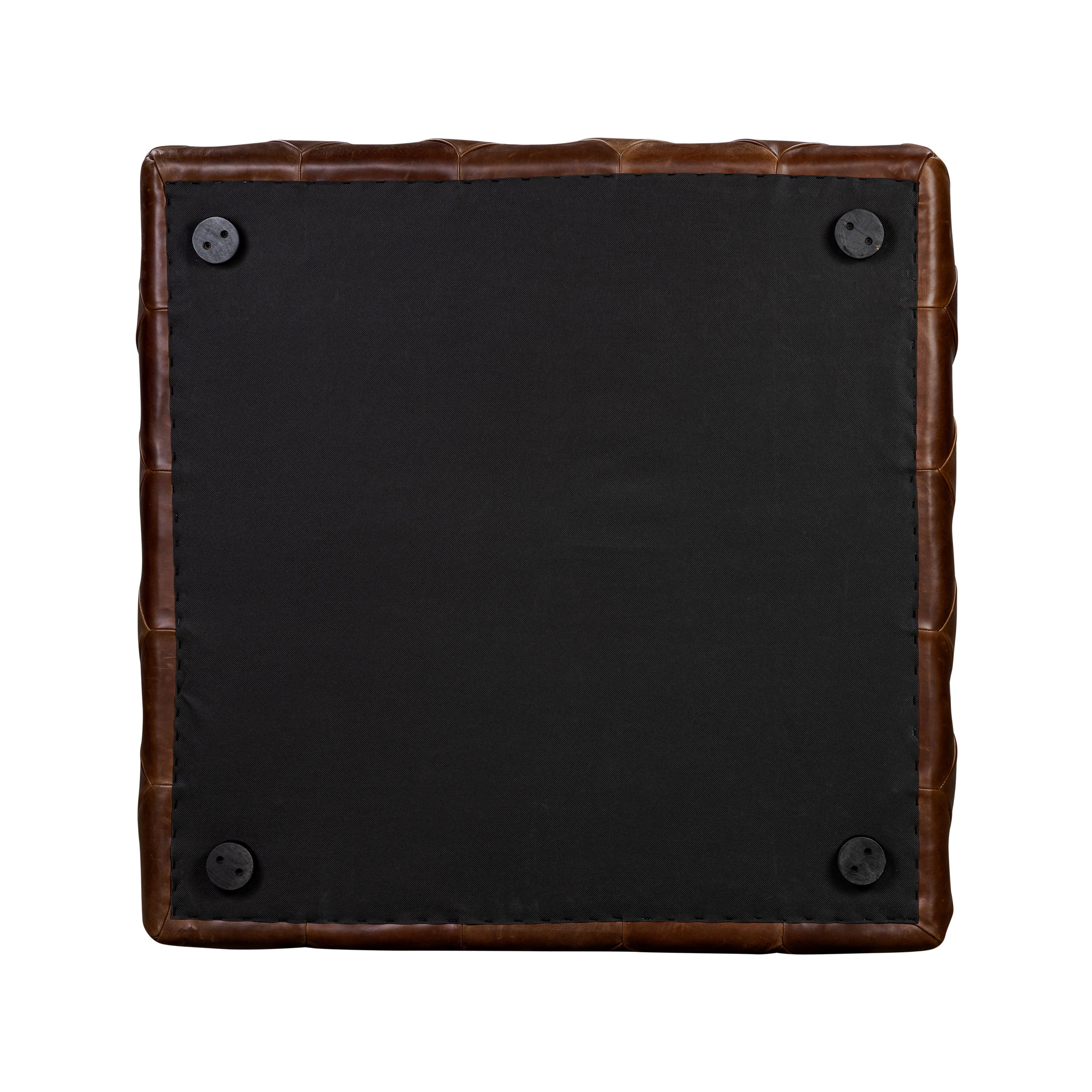 Pouffe en cuir | Marron foncé