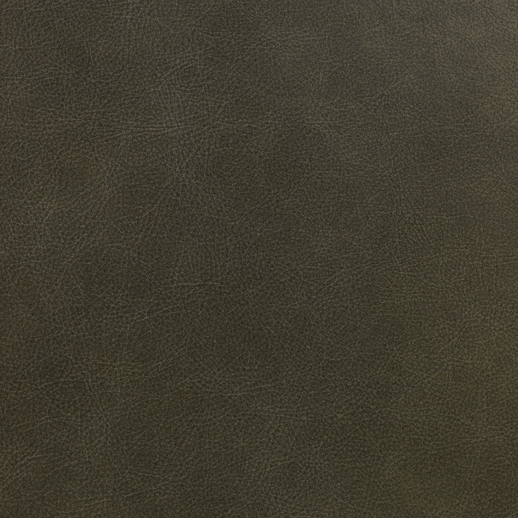 Ottoman en cuir avec table en noyer | Vert olive