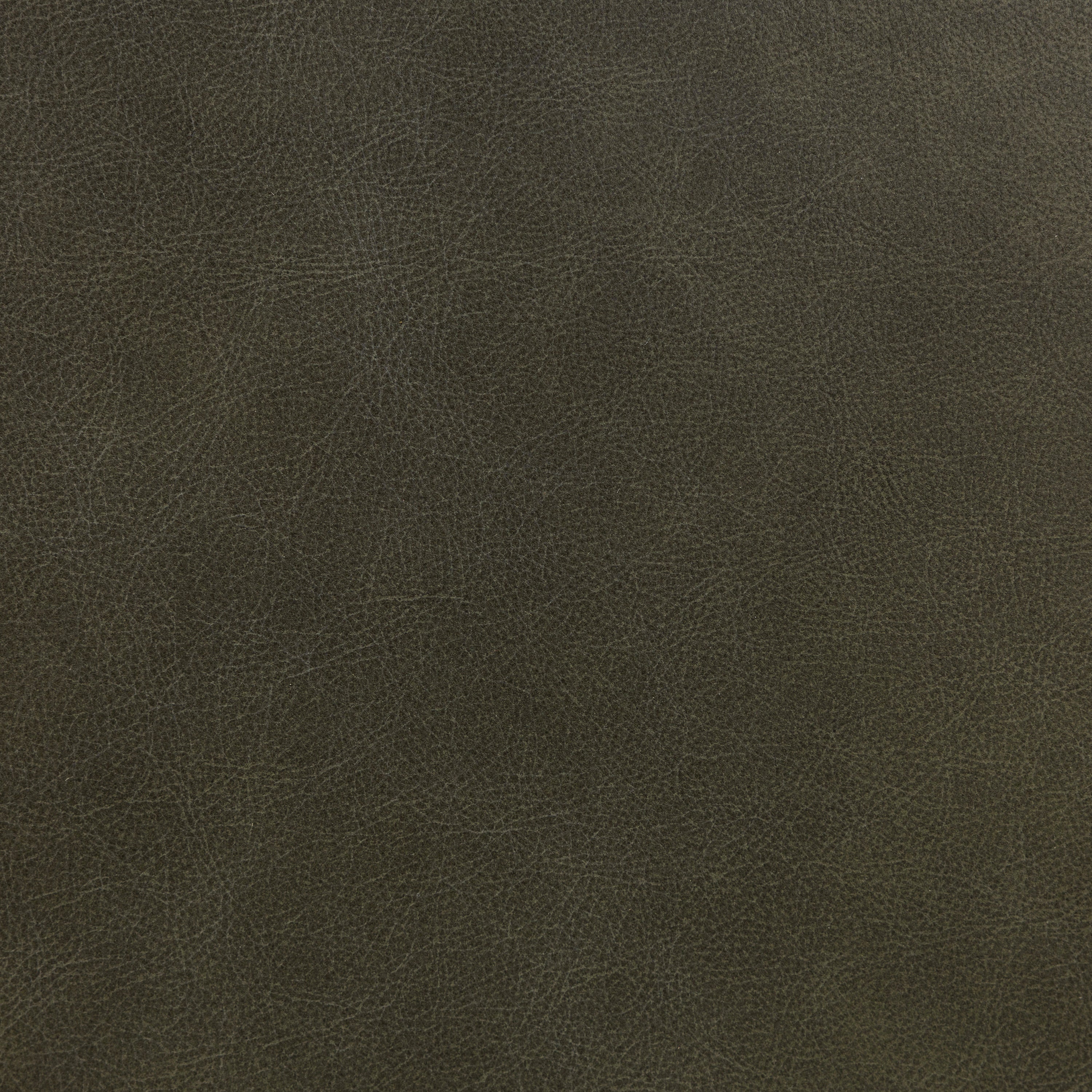 Ottoman en cuir avec table en noyer | Vert olive