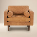 Fauteuil de salon en cuir | Cognac