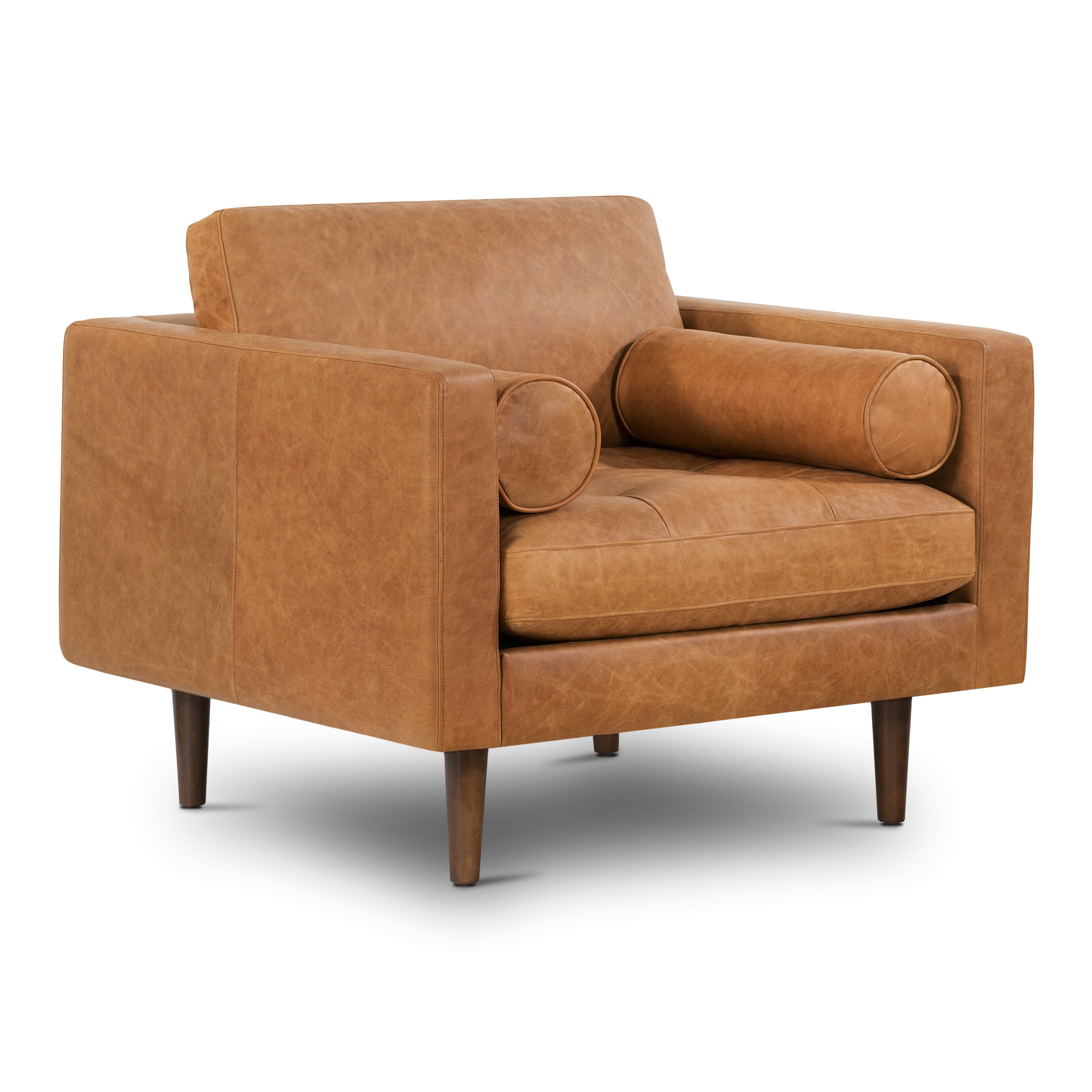 Fauteuil de salon en cuir | Cognac