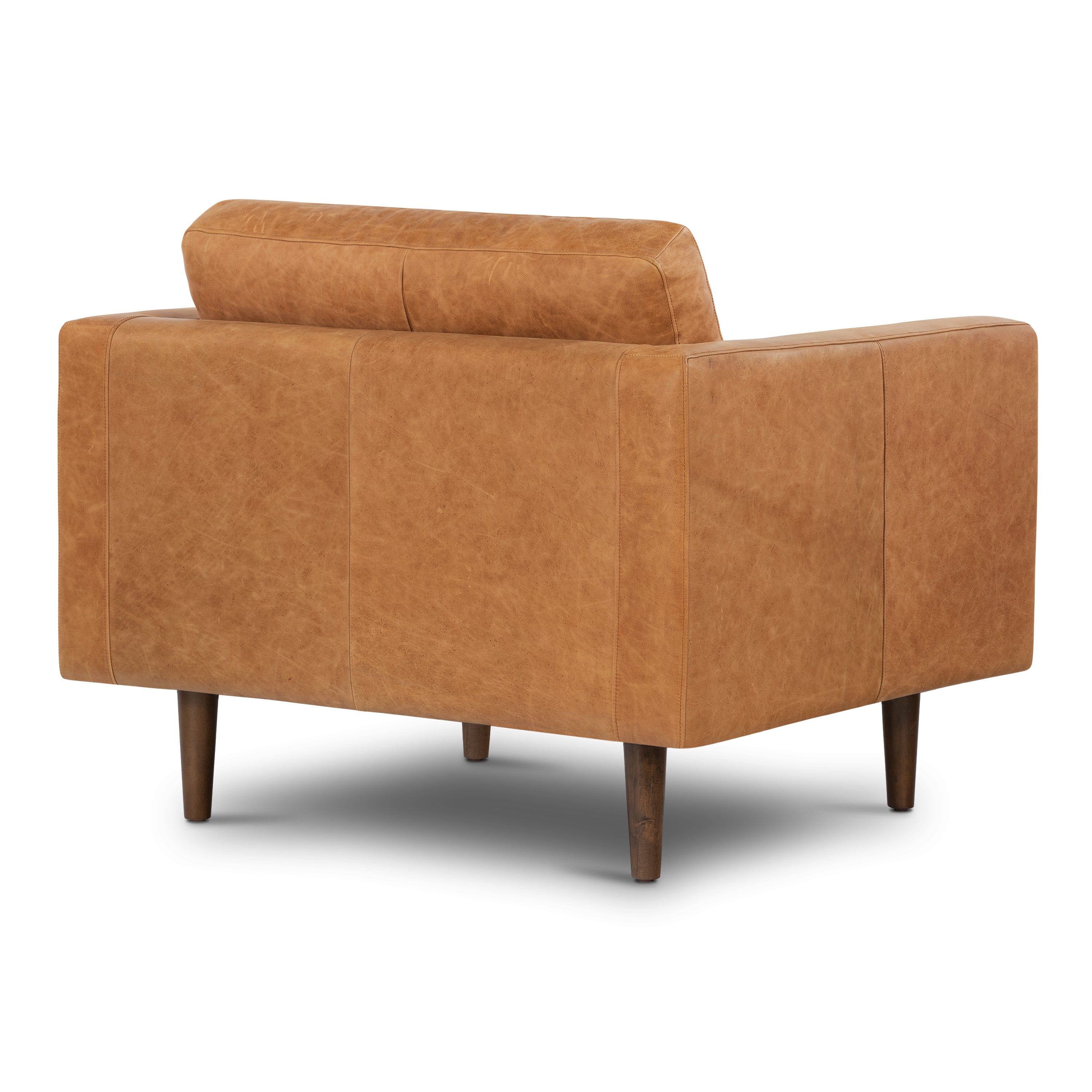 Fauteuil en cuir | Tan cognac