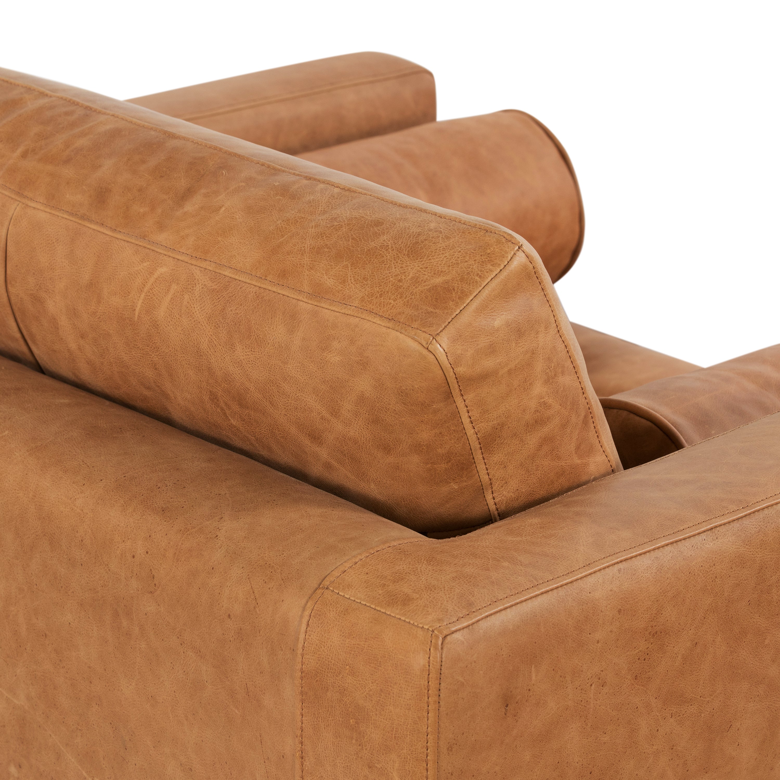 Fauteuil de salon en cuir | Cognac