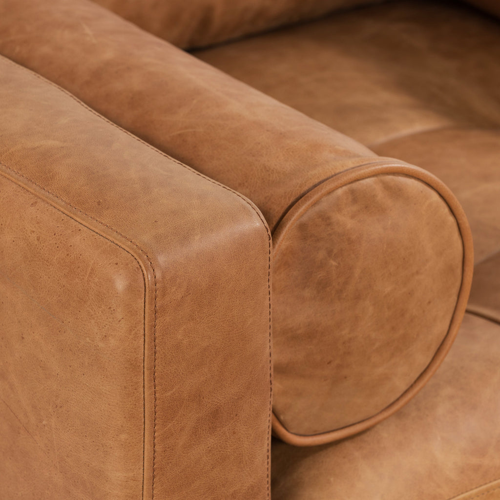 Fauteuil en cuir | Tan cognac