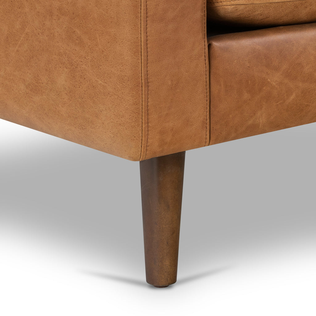 Fauteuil en cuir | Tan cognac