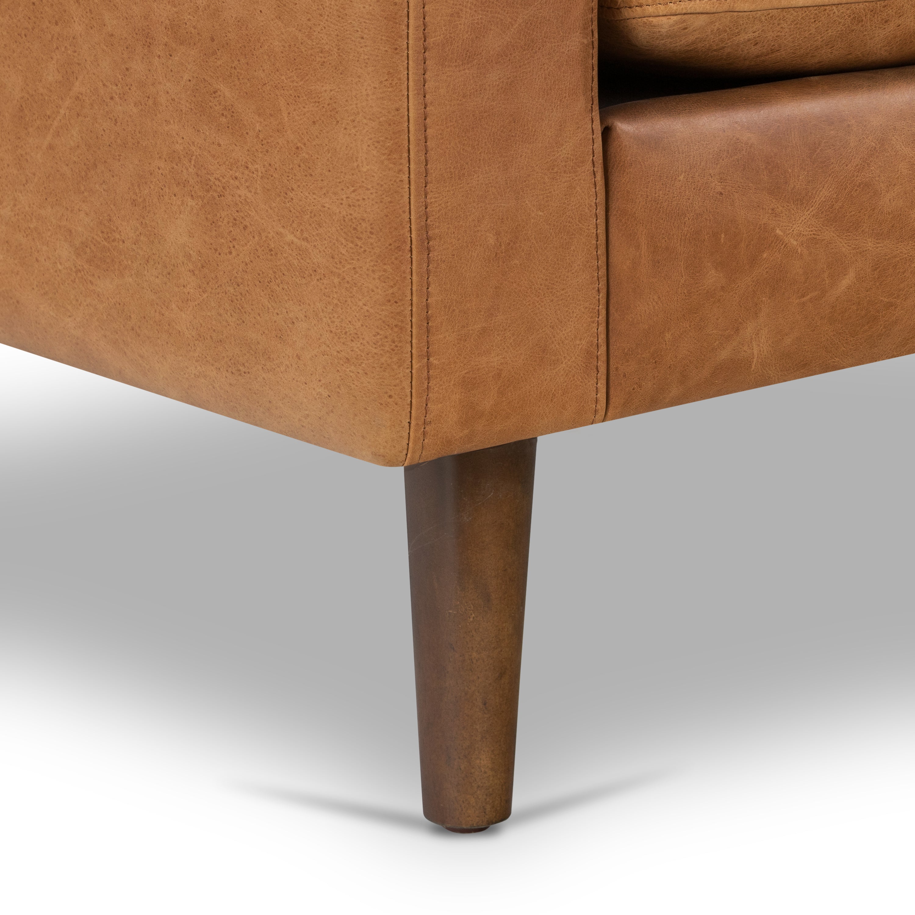 Fauteuil de salon en cuir | Cognac