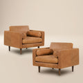 Fauteuil en cuir | Tan cognac