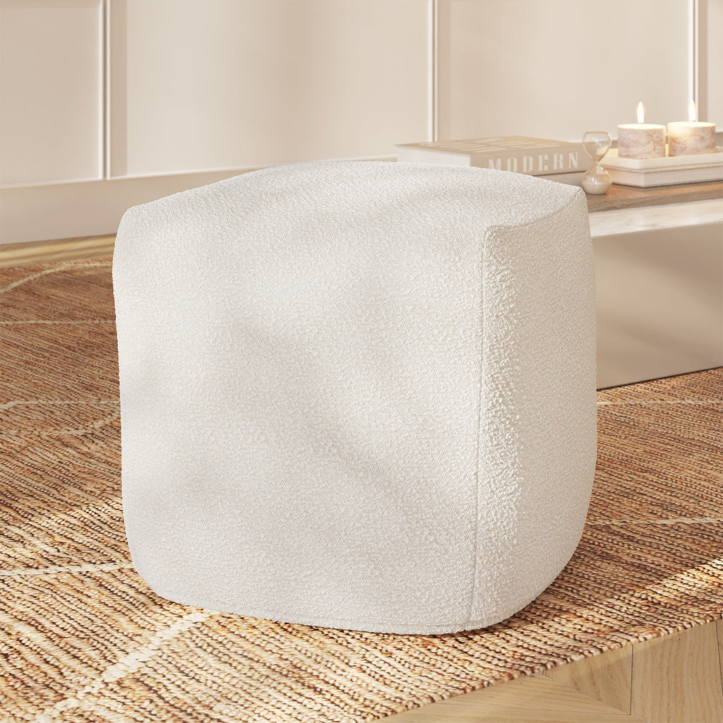 Pouf | Boucle Blanc Écume