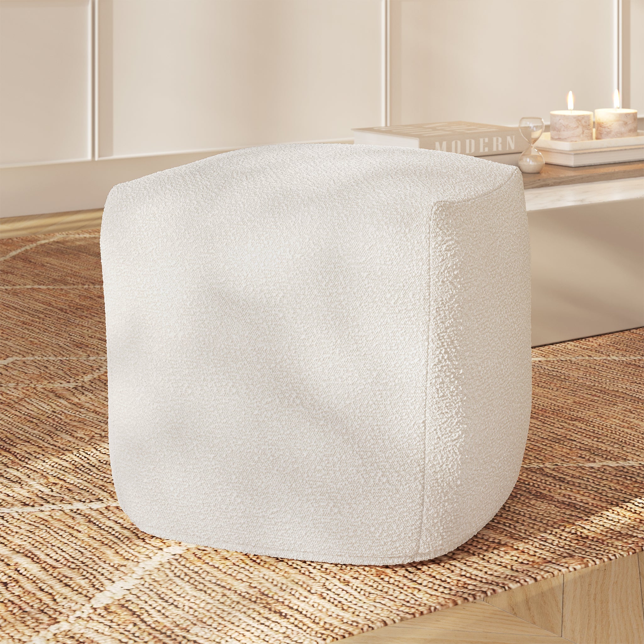 Pouf | Boucle Blanc Écume