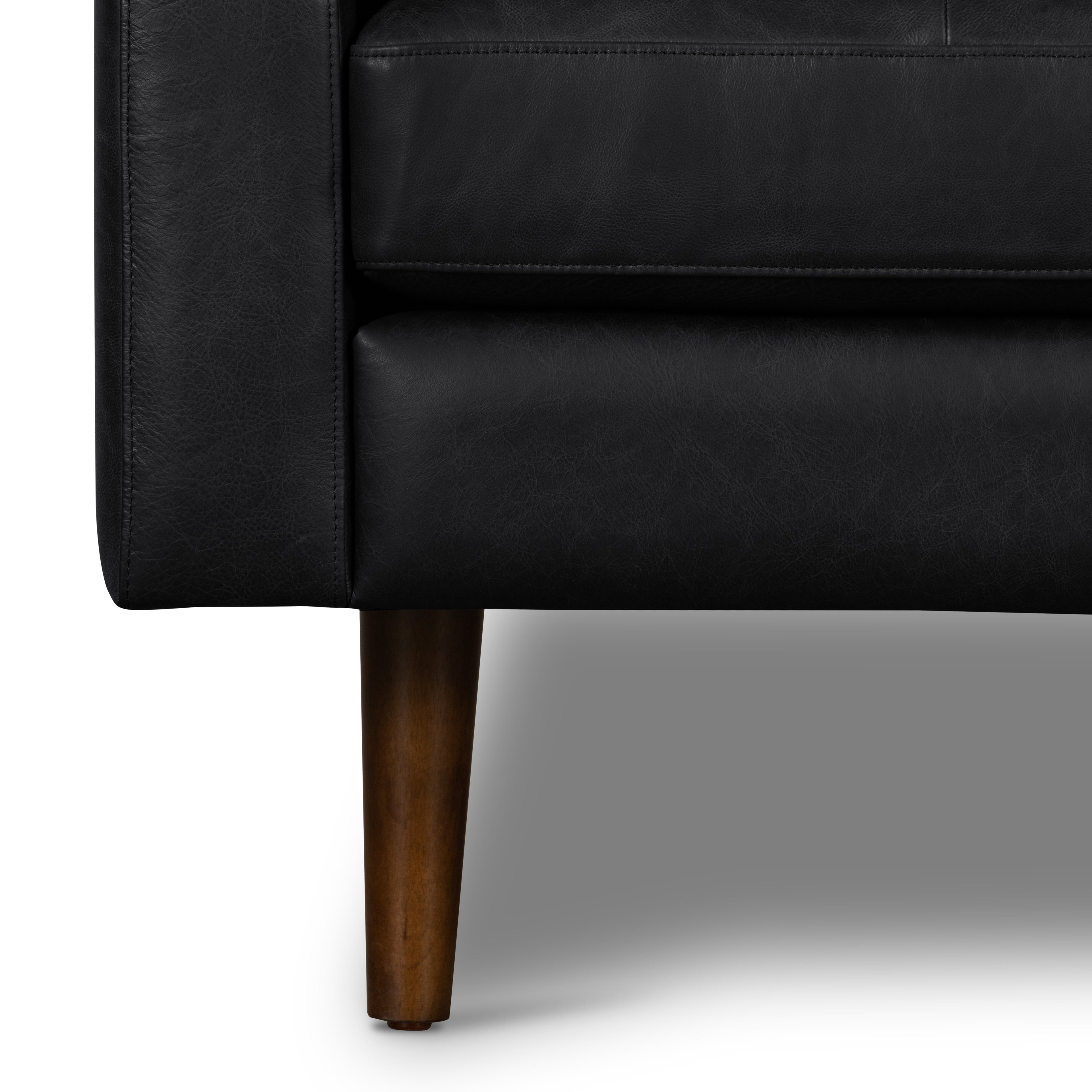 Fauteuil en cuir | Noir onyx
