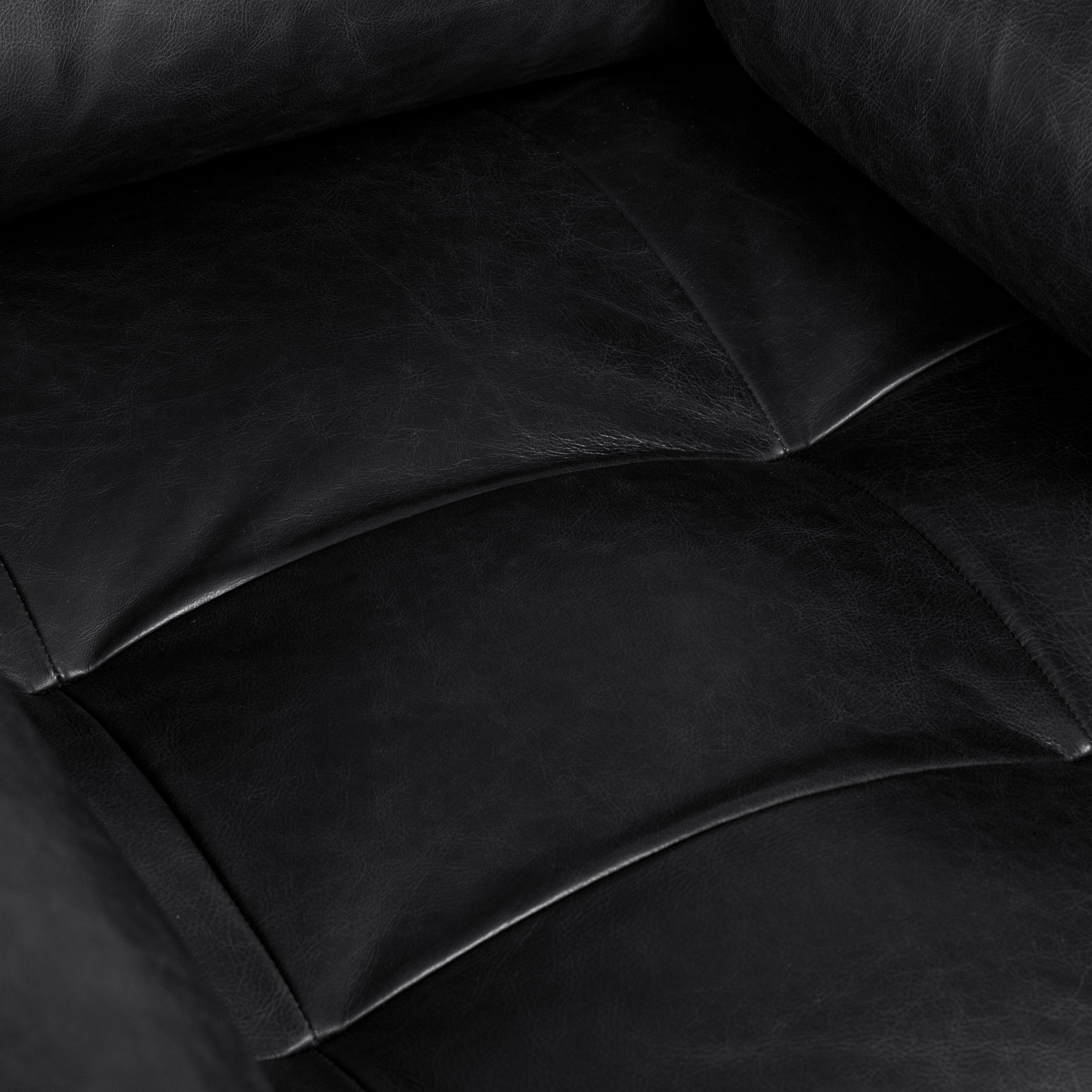 Fauteuil en cuir | Noir onyx