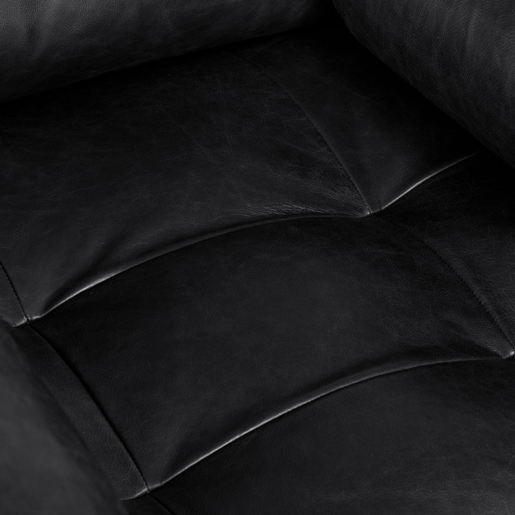 Fauteuil en cuir | Noir onyx