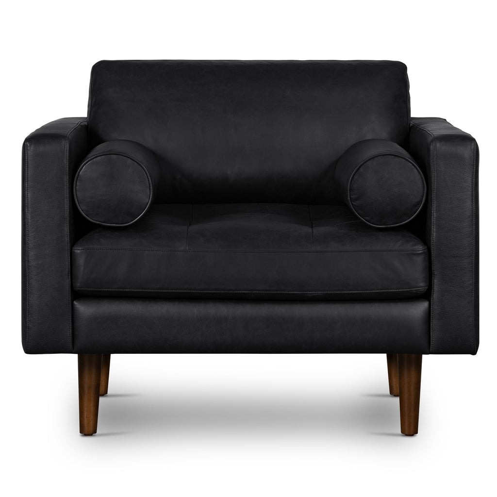 Fauteuil en cuir | Noir onyx