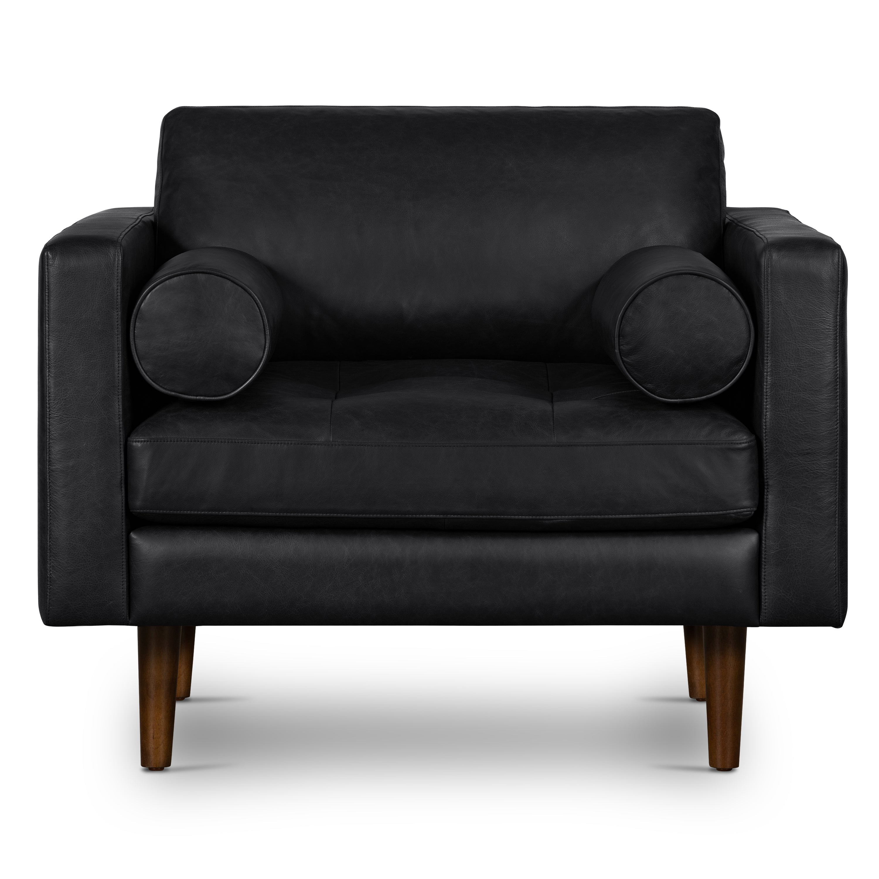 Fauteuil en cuir | Noir onyx