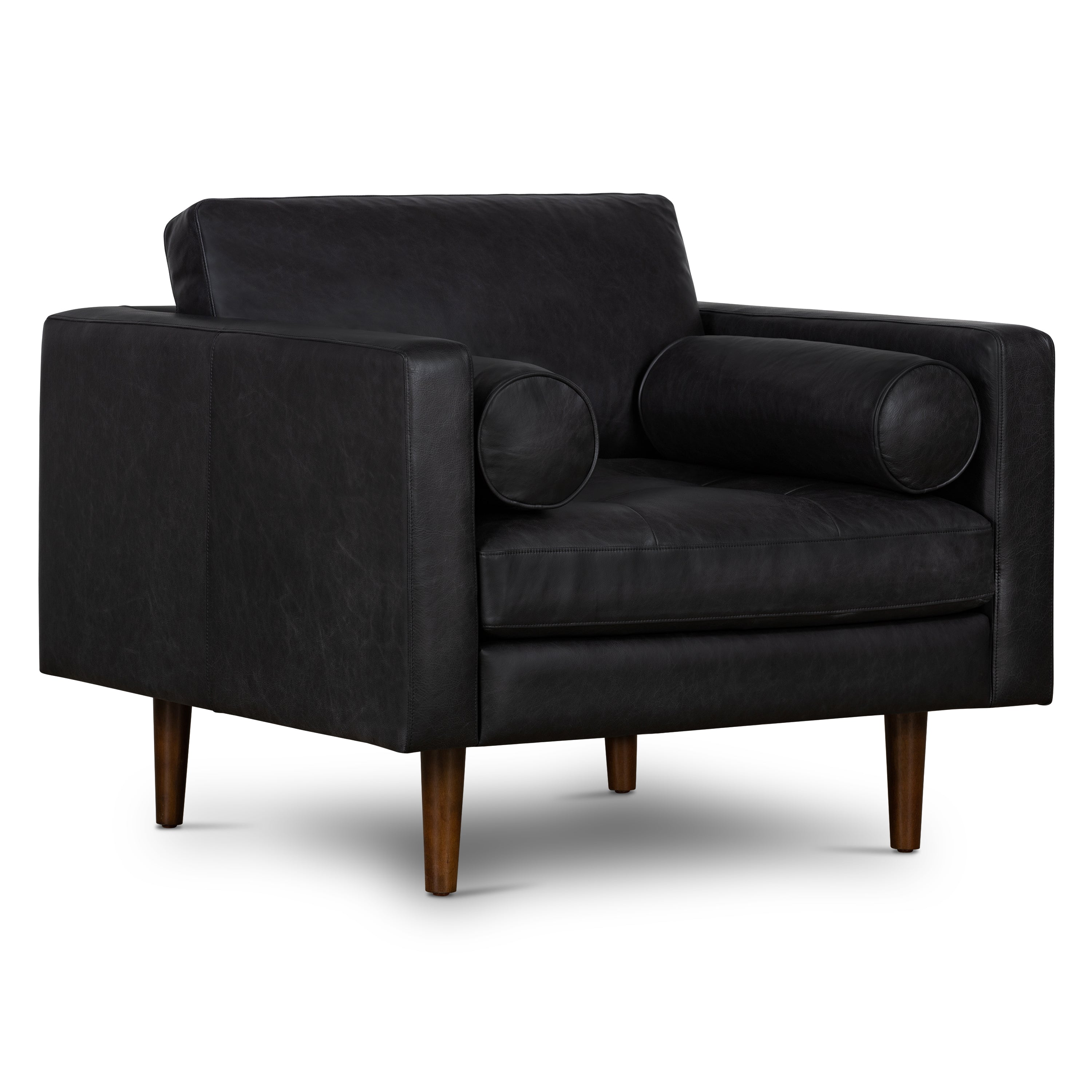 Fauteuil en cuir | Noir onyx