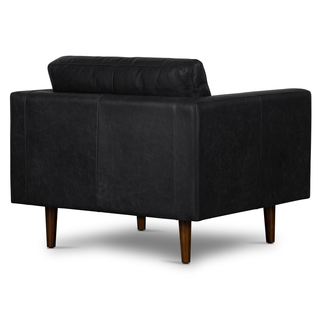 Fauteuil en cuir | Noir onyx