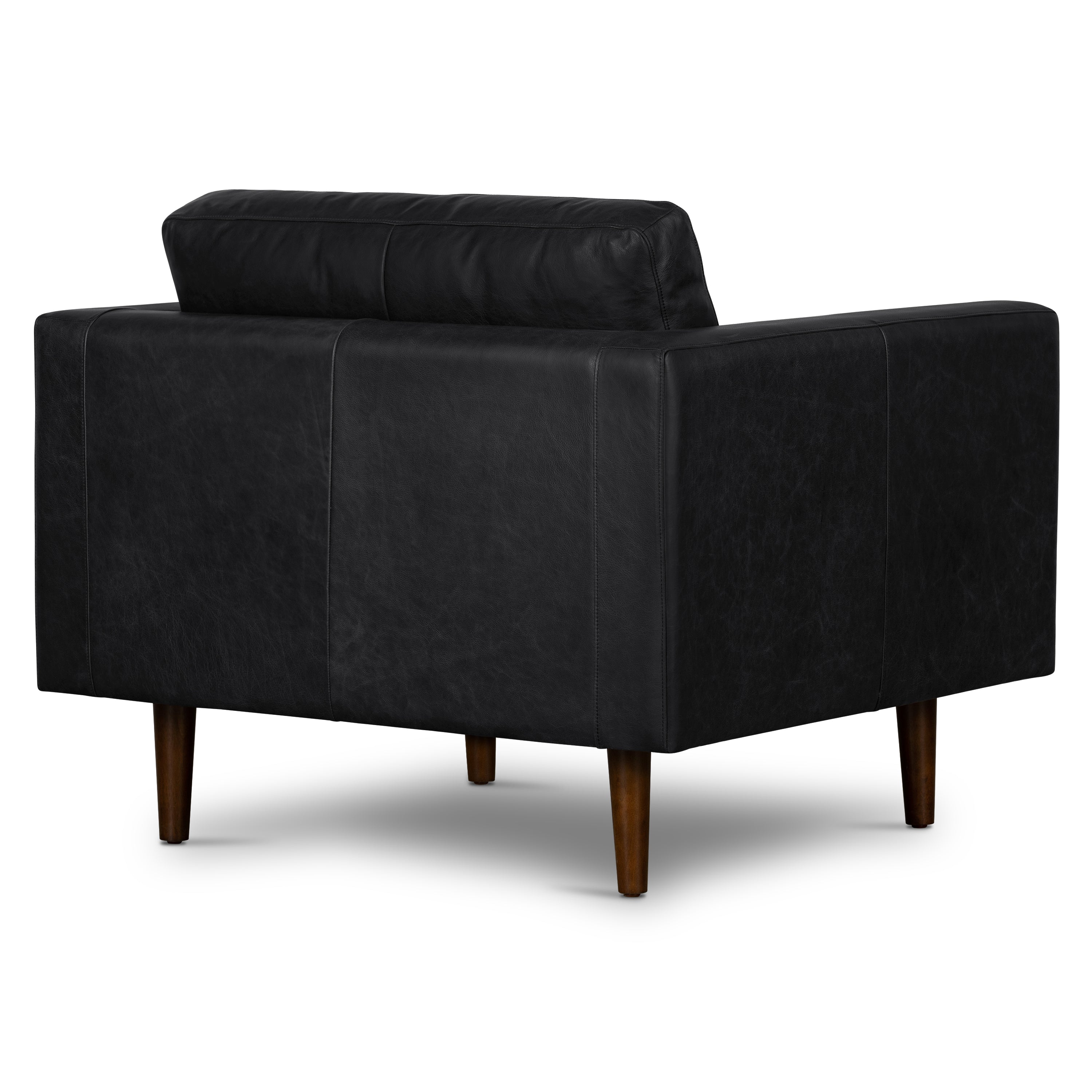 Fauteuil en cuir | Noir onyx