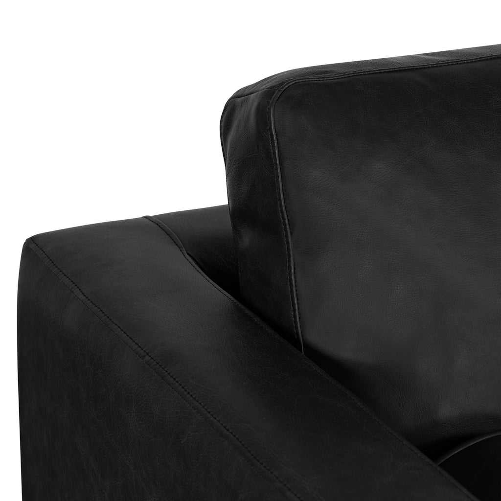 Fauteuil en cuir | Noir onyx