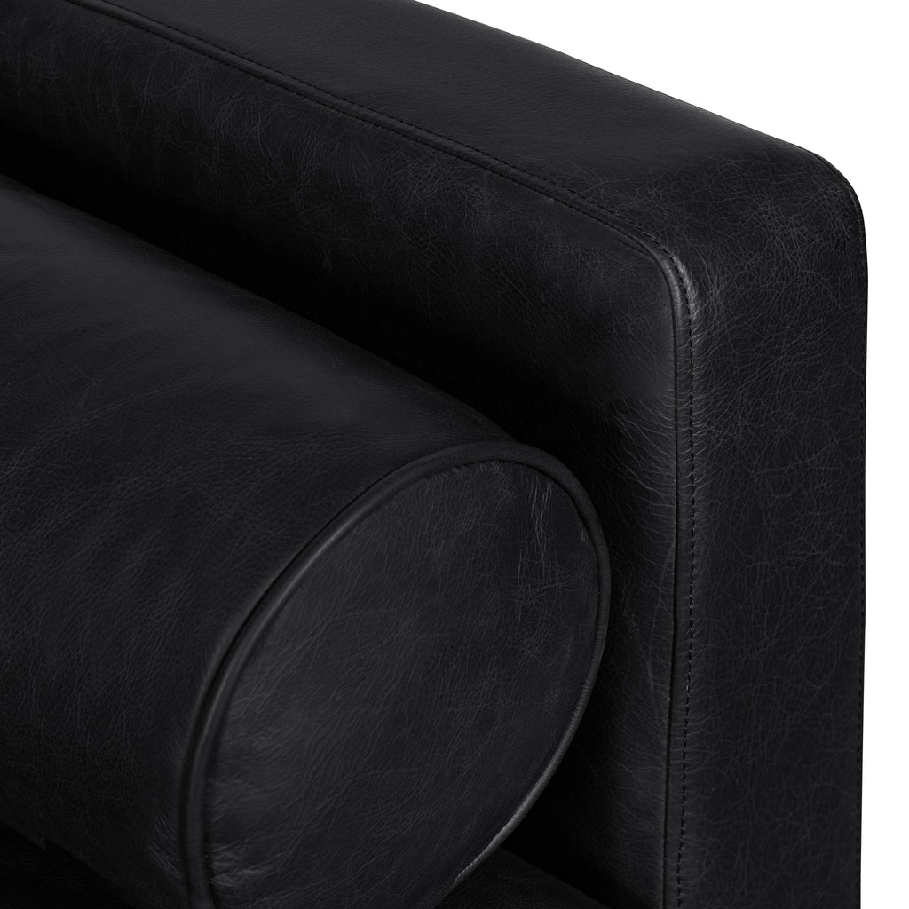 Fauteuil en cuir | Noir onyx
