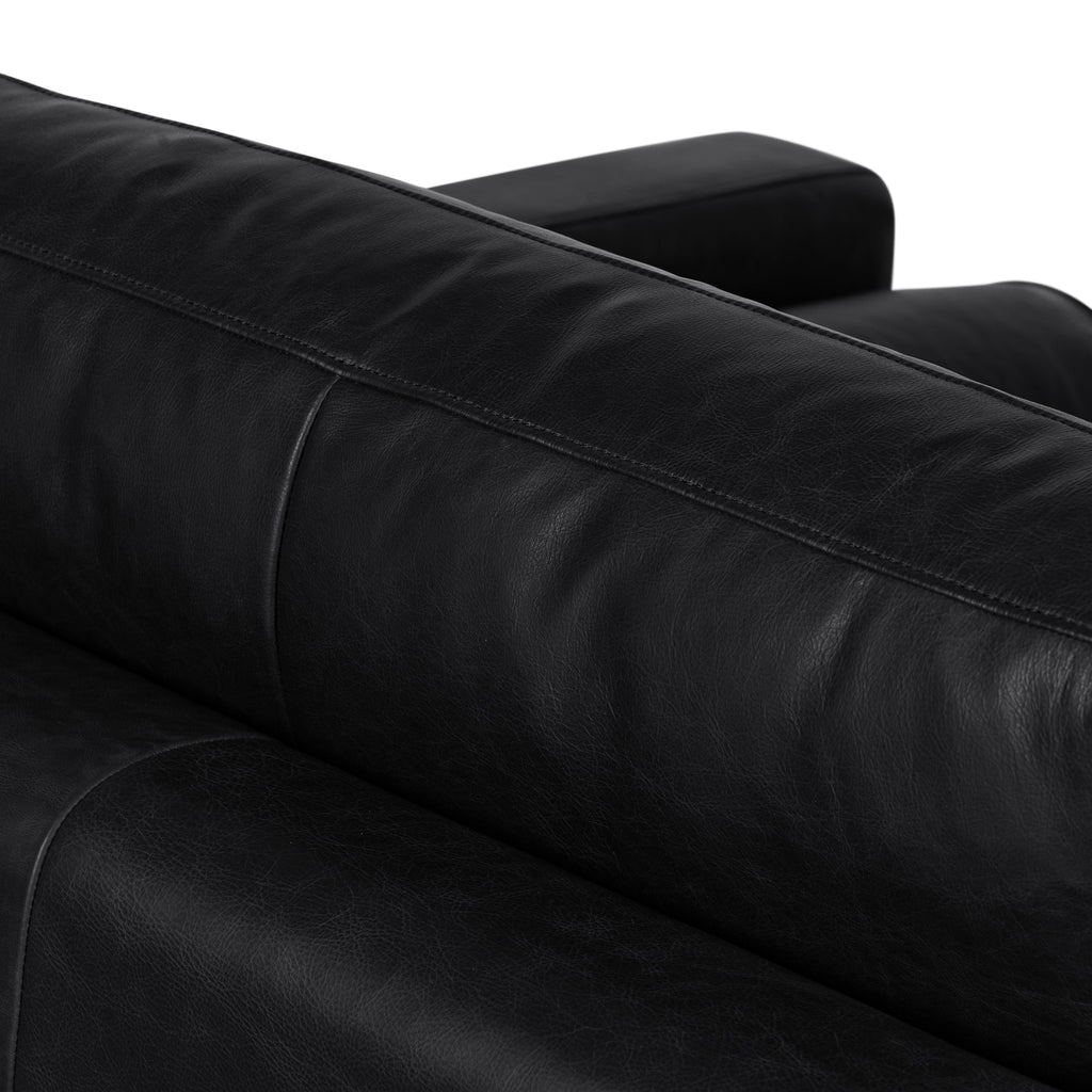 Fauteuil en cuir | Noir onyx