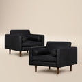 Fauteuil en cuir | Noir onyx