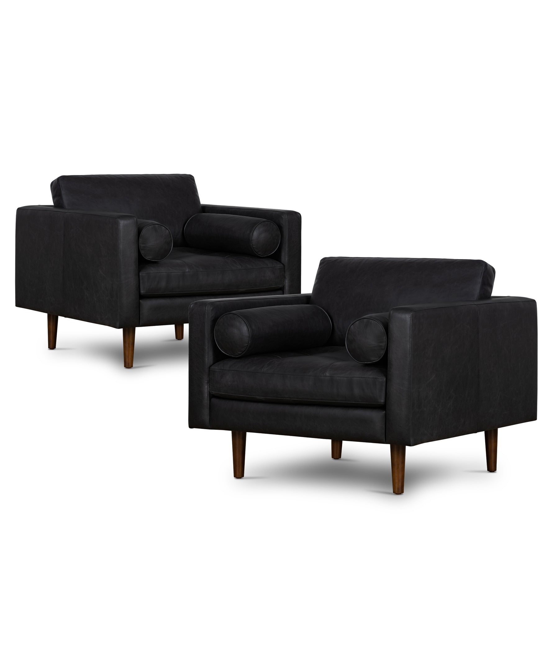 Fauteuil en cuir | Noir onyx