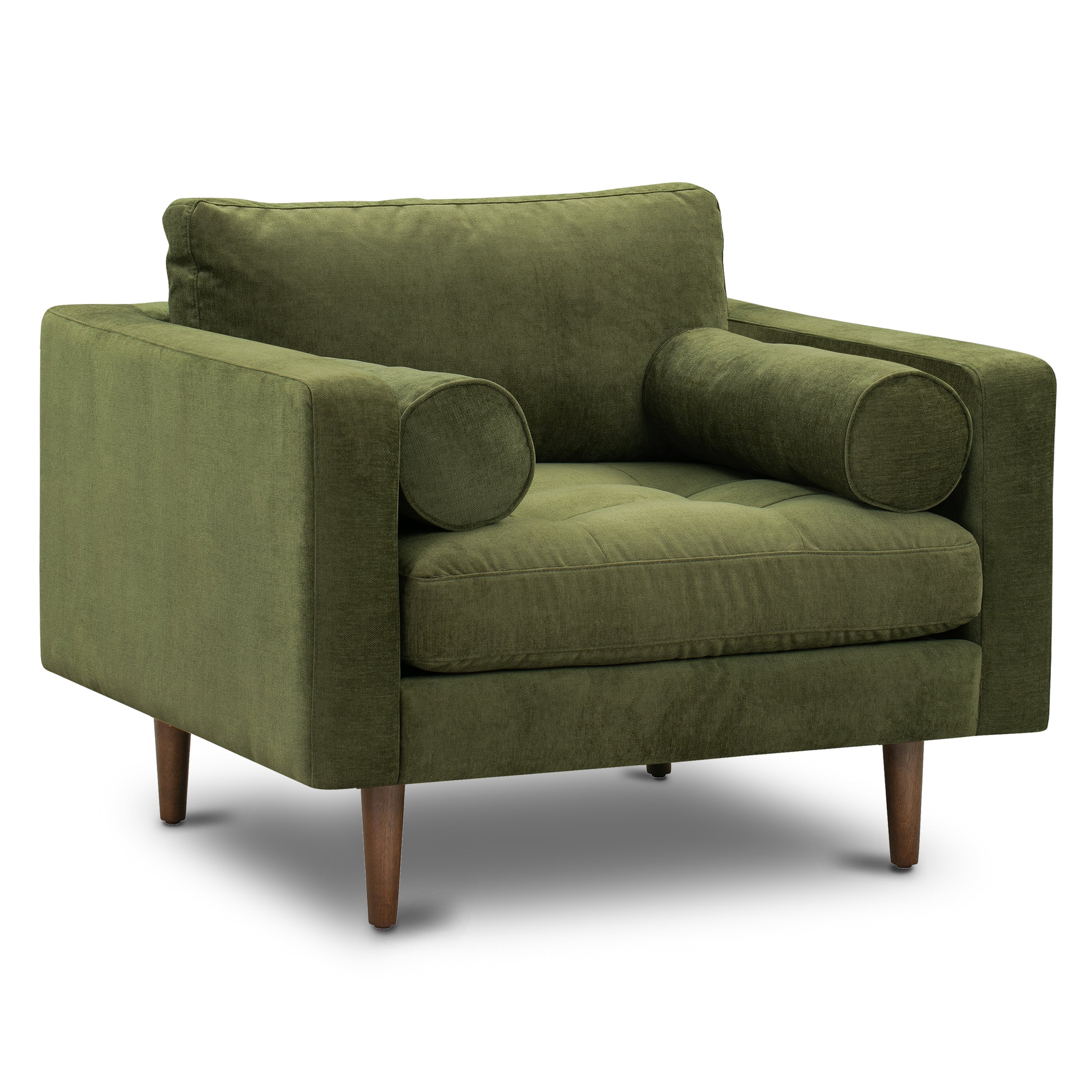 Fauteuil en velours | Vert vieilli