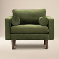 Fauteuil Lounge en Velours | Vert Vieilli