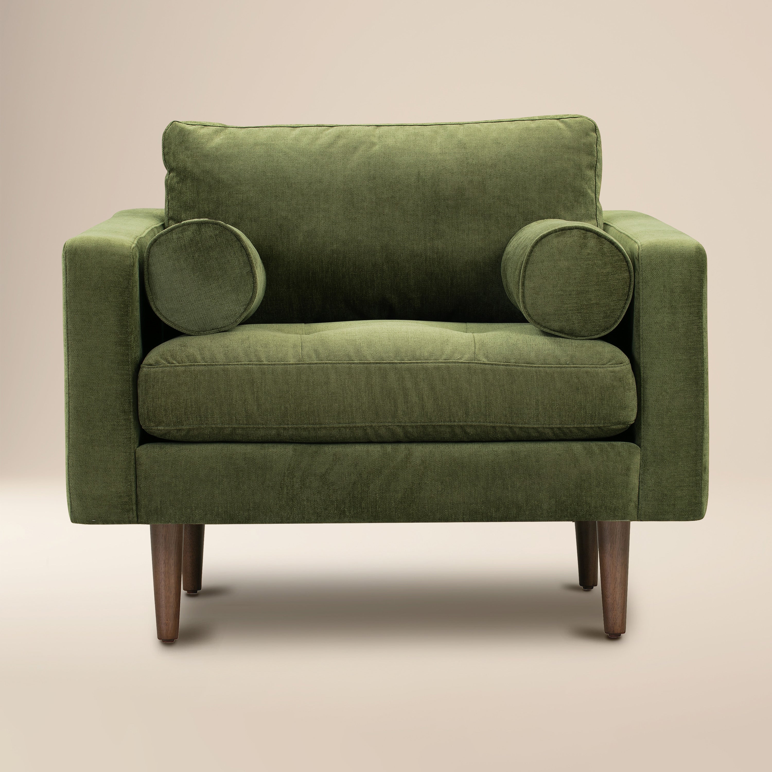 Fauteuil Lounge en Velours | Vert Vieilli
