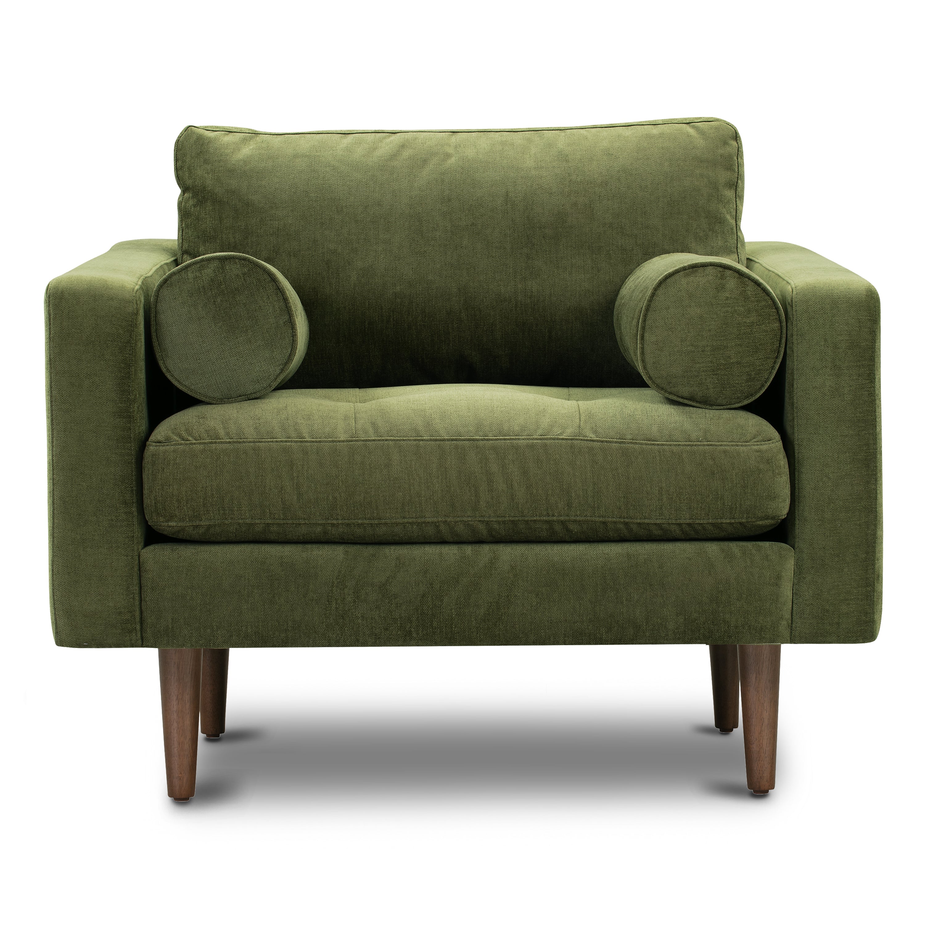 Fauteuil Lounge en Velours | Vert Vieilli