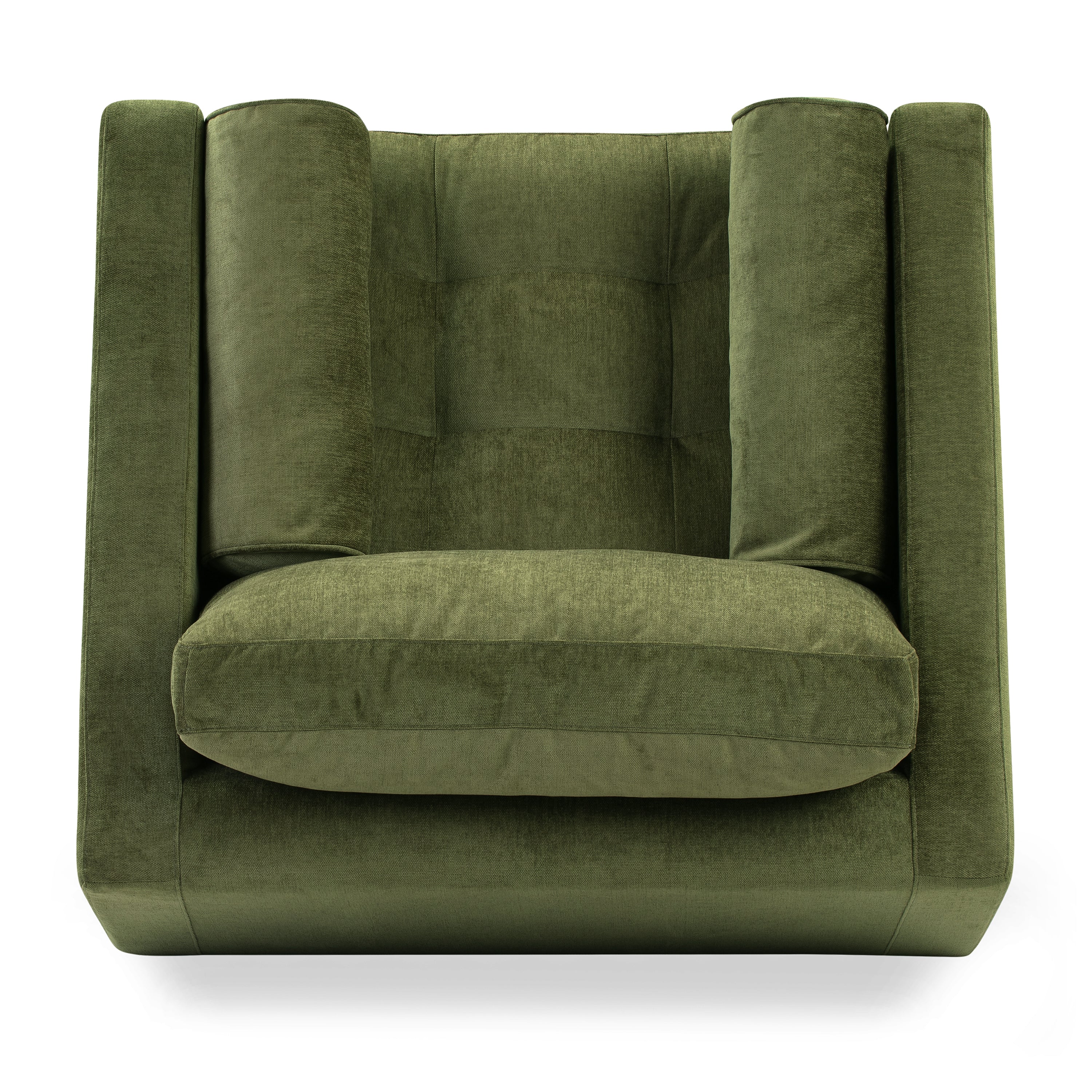 Fauteuil Lounge en Velours | Vert Vieilli