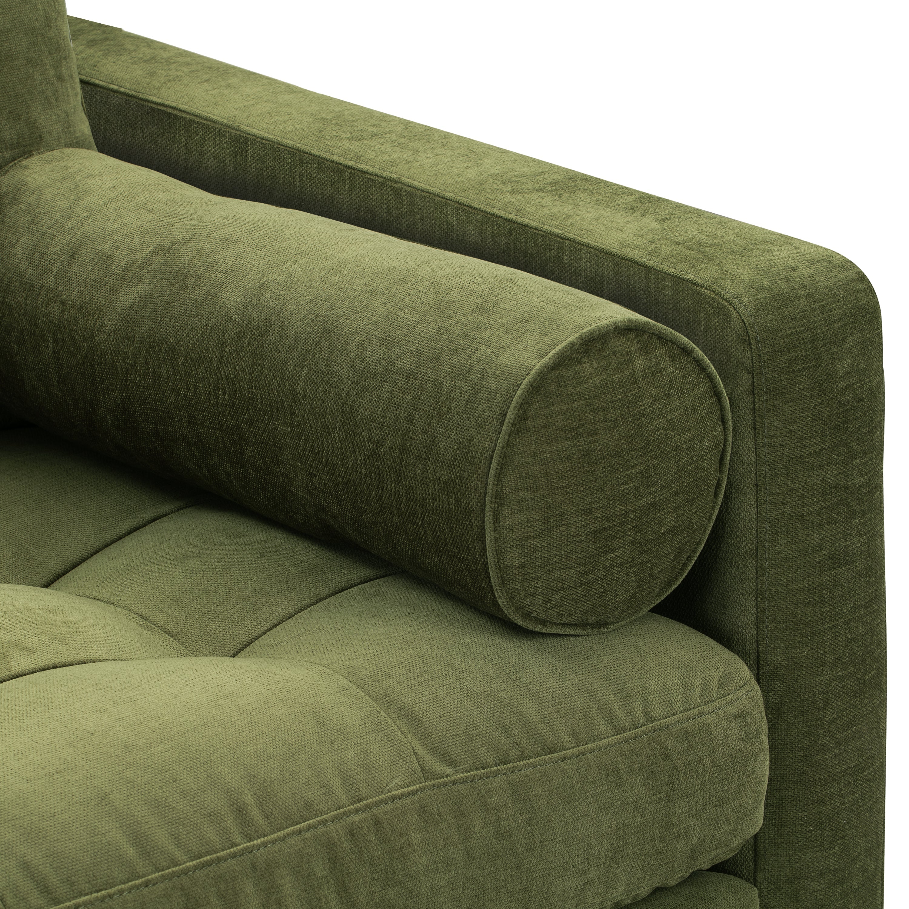 Fauteuil Lounge en Velours | Vert Vieilli