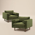 Fauteuil en velours | Vert vieilli