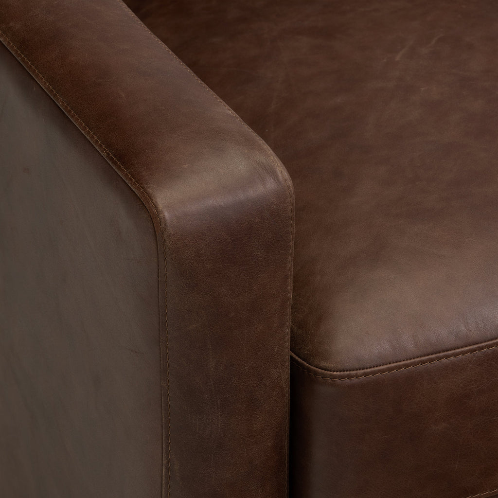 Fauteuil en cuir | Marron chocolat