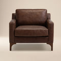 Fauteuil en cuir | Marron chocolat