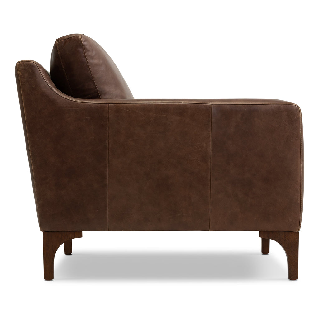 Fauteuil en cuir | Marron chocolat
