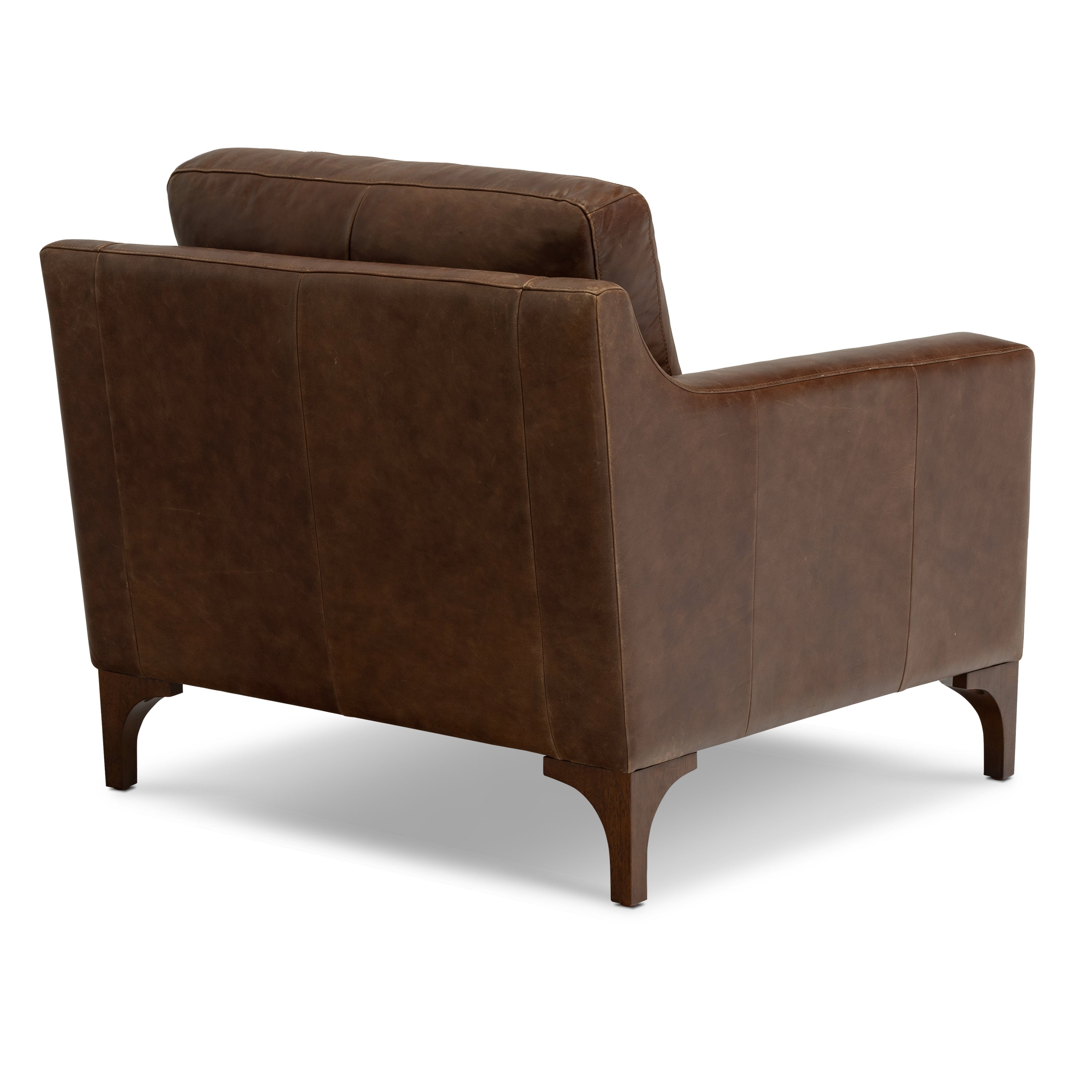 Fauteuil en cuir | Marron chocolat