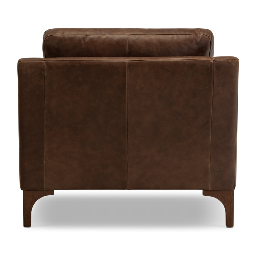 Fauteuil en cuir | Marron chocolat