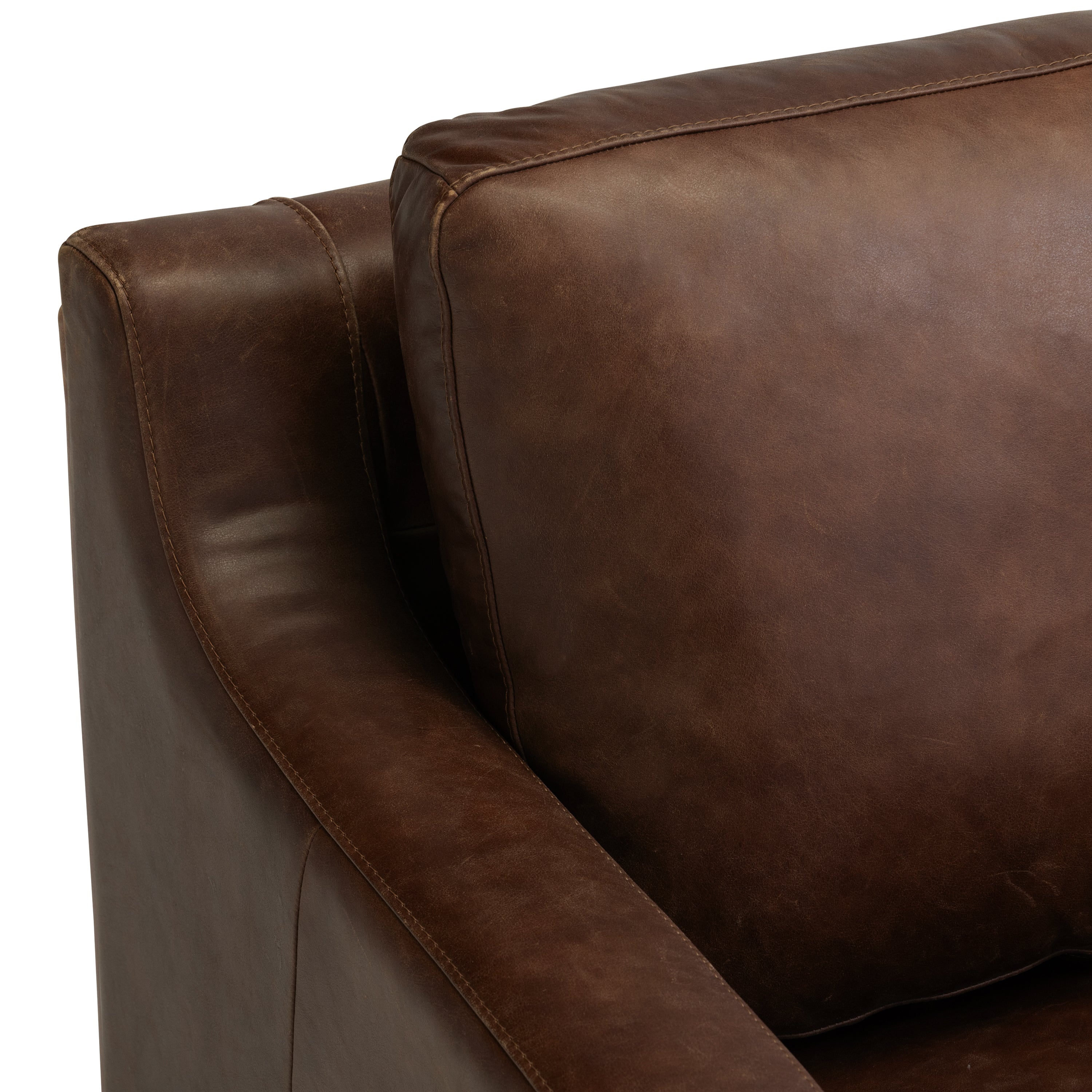 Fauteuil en cuir | Marron chocolat