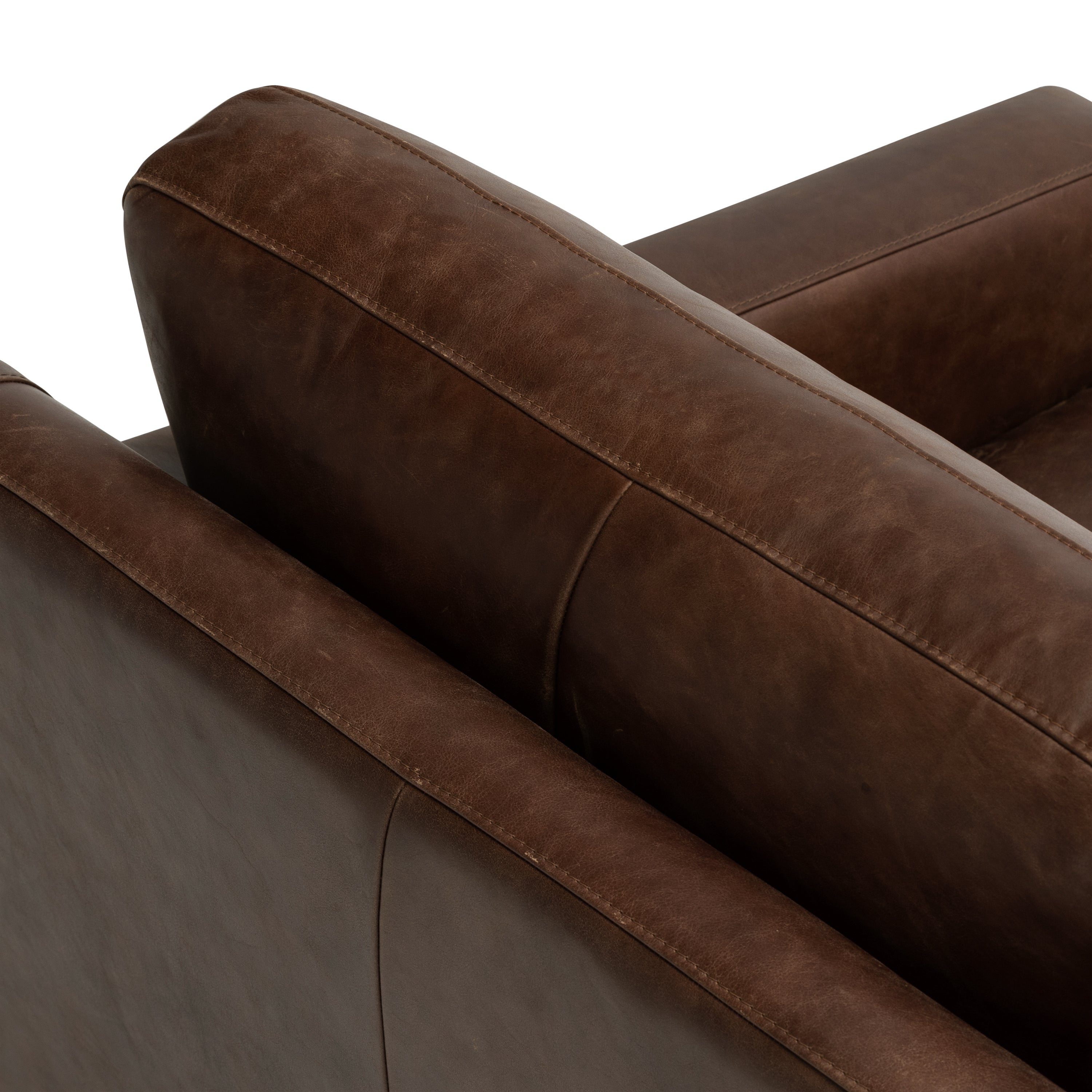 Fauteuil en cuir | Marron chocolat