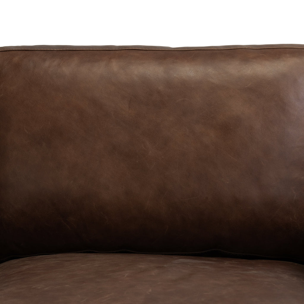 Fauteuil en cuir | Marron chocolat