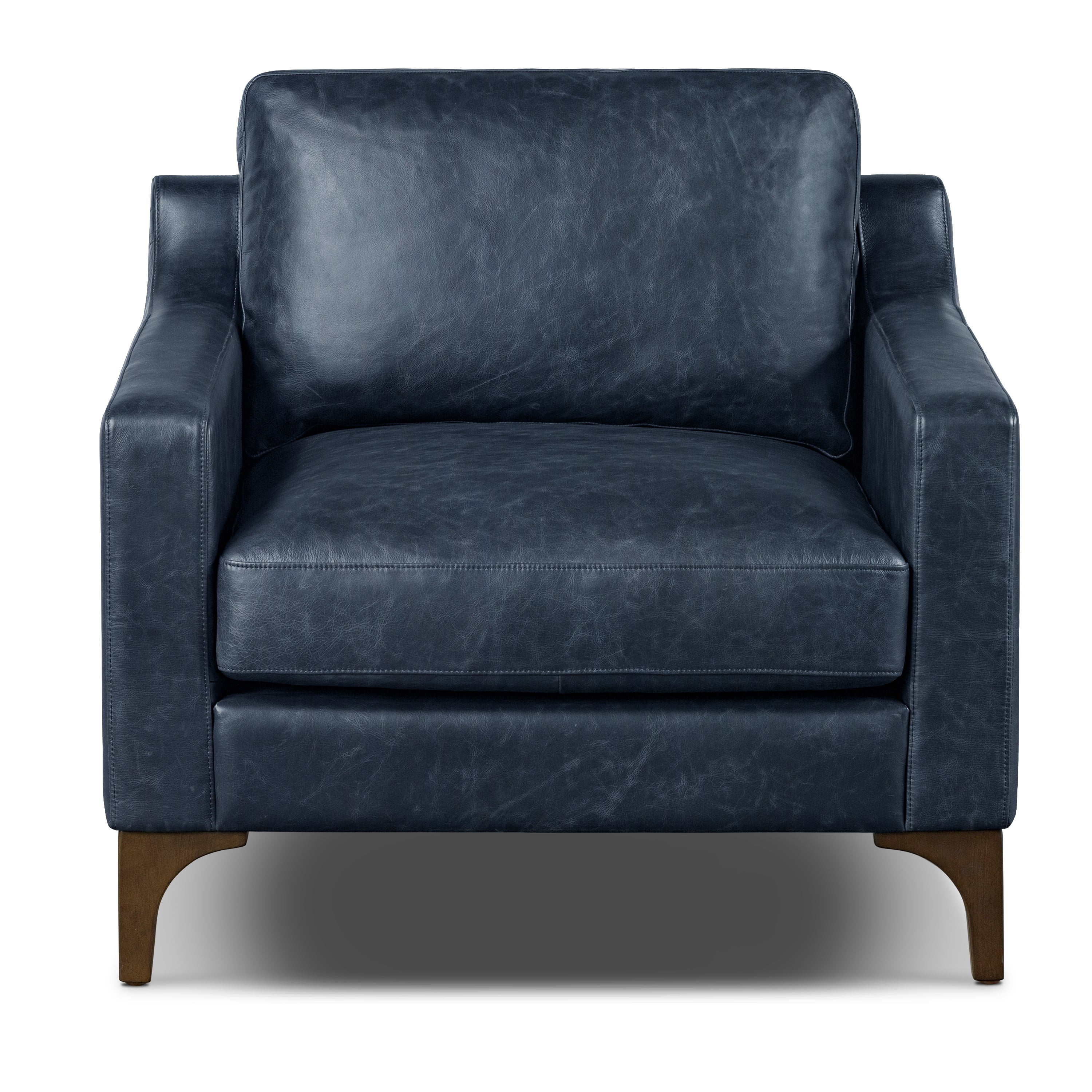 Fauteuil en cuir | Bleu nuit