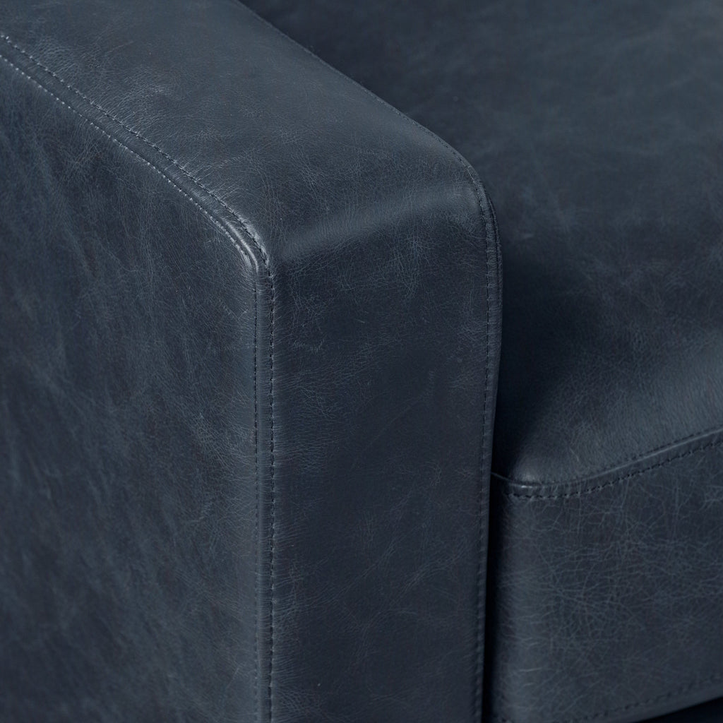 Fauteuil en cuir | Bleu nuit