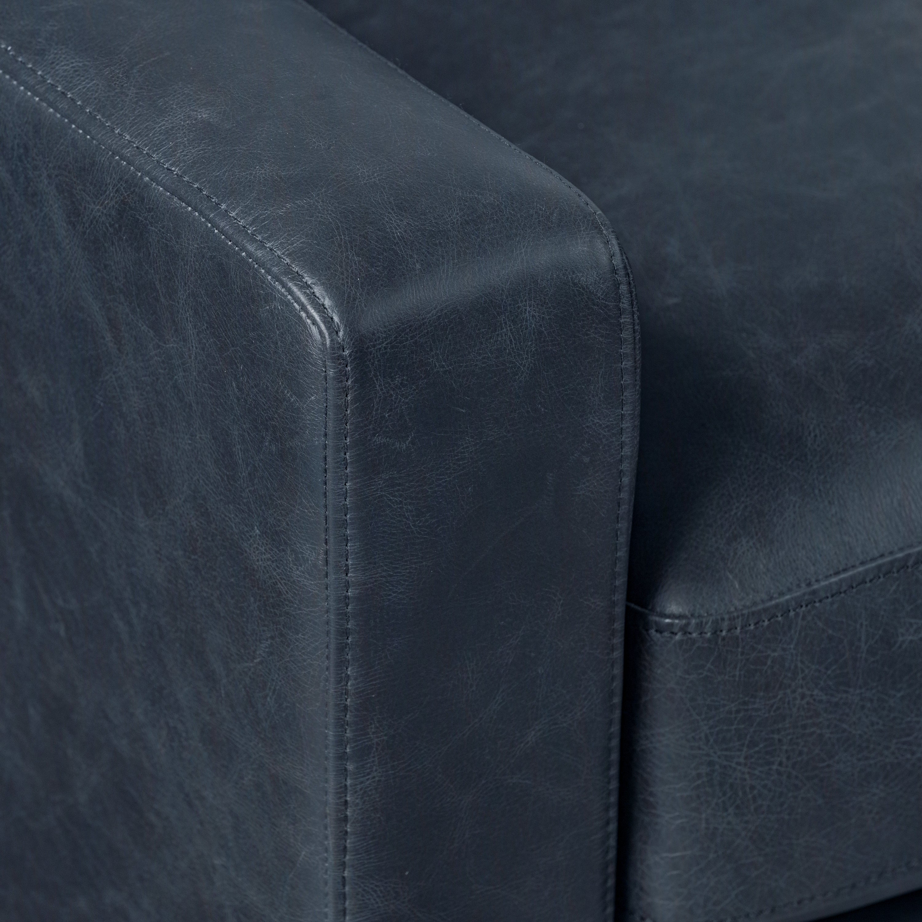 Fauteuil en cuir | Bleu nuit